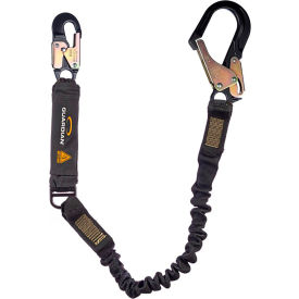 Guardian Arc Flash Shock Absorbing Lanyard, Stretch, Single Leg, Aluminum Rebar Hook, 6'L view 2