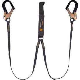Guardian Arc Flash Shock Absorbing Lanyard Fixed Dual Leg Aluminum Rebar Hook & Web Loop 6L 