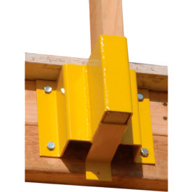 PURE SAFETY GROUP. 61029 Guardian Guardrail Receiver for 2" x 4" Boards, Powder Coated Steel, Yellow, 44"L x 18"W x 1"H image.