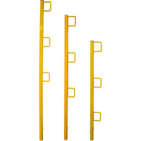 PURE SAFETY GROUP. 61135 Guardian 65" Universal Guardrail Post, Powder Coated Steel, Yellow, 65"L x 5-1/2"W x 5"H image.