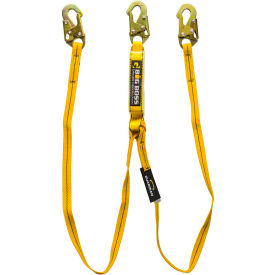 Guardian Big Boss Extended Free Fall Lanyard 6' Double Leg With Steel Snap Hooks Shock Pack Nylon