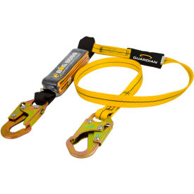 Guardian Big Boss Extended Free Fall Lanyard 6' Single Leg w/ Steel Snap Hook Shock Pack Nylon