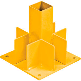 Guardian Stair Mount for Guardrail Post Powder Coated Steel Yellow 6""L x 6""W x 6-11/16""H