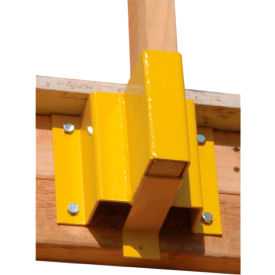 Guardian Guardrail Receiver for 2"" x 4"" Boards Powder Coated Steel Yellow 44""L x 18""W x 1""H