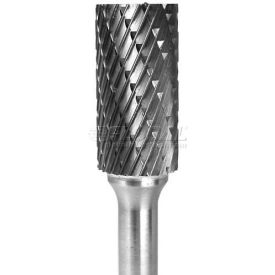 Grobet File Company Of America, Llc 32.547 Grobet Cylinder Plain End Carbide Burr 32.547, Double Cut, 1/4" Shank DIA, 2" OAL image.