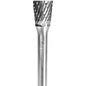 Grobet File Company Of America, Llc 32.90803 Grobet Inverted Cone Carbide Burr 32.90803, Double Cut, 1/8" Shank DIA, 1/4" Cut Length image.