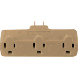 Perf Power Go Green GG-03418BE GoGreen Power, 3 Outlet Tri-Tap Rubber Adapter, GG-03418BE, Beige image.
