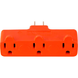 Perf Power Go Green GG-03418OR GoGreen Power, 3 Outlet Tri-Tap Rubber Adapter, GG-03418OR, Orange image.