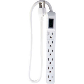Perf Power Go Green GG-16103MIN Mini Surge Protected Power Strip, 6 Outlets, 15A, 90 Joules, 2-1/2 Cord image.