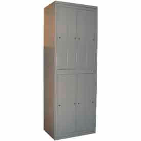 George ODay Inc LL8WC-GO George ODay 2-Tier 8 Door Garment Locker w/ Cam Lock, 31"W x 21-1/4"D x 84-1/2"H, Gray, Assembled image.