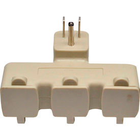 GoGreen Power 3 Outlet Tri-tap adapter with covers, GG-03431BE - Beige
