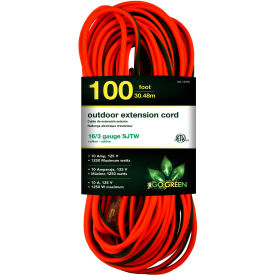 Perf Power Go Green GG-13700 GoGreen Power, GG-13700, 100 Ft Extension Cord - Orange/Green image.