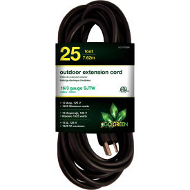 Perf Power Go Green GG-13725BK GoGreen Power, GG-13725BK, 25 Ft. 16/3 Heavy Duty Extension Cord - Black image.