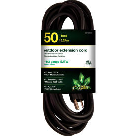 Perf Power Go Green GG-13850BK GoGreen Power, GG-13850BK, 50 Ft Extension Cord - Black image.