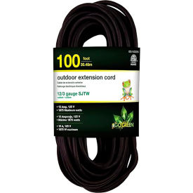 GoGreen™ Power® SJTW Heavy Duty Extension Cord 1 Outlet 12/3 Gauge 100L Black