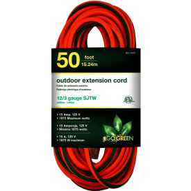 Perf Power Go Green GG-14050 GoGreen Power, GG-14050, 50 Ft Extension Cord - Orange/Green image.