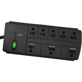 Perf Power Go Green GG-18316BK Surge Protector, 8 Outlets, 15A, 750 Joules, 6 Cord image.
