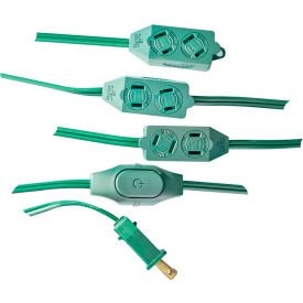 Perf Power Go Green GG-24509GN GoGreen Power 18/2 SPT-2 9ft 9 Outlet Extension Cord, GG-24509GN - Green image.