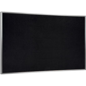 Ghent Mfg Co ATR48-BK Ghent 4 x 8 Bulletin Board - Black Recycled Rubber Surface - Silver image.
