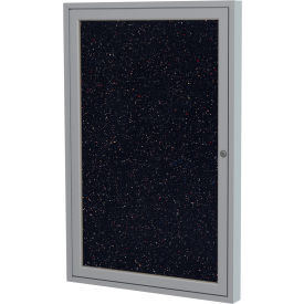Ghent Mfg Co PA12418TR-CF Ghent Enclosed Bulletin Board, 1 Door, 18"W x 24"H, Confetti Recycled Rubber/Silver Frame image.