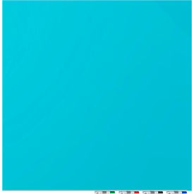Ghent Mfg Co ARIASM64BE Ghent Aria Glass White Board - Magnetic - 4W x 6H - 1/4" Thick Tempered Glass - Blue image.