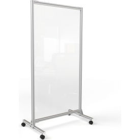 Ghent Mfg Co CMD7438-G Ghent Clear Mobile Room Divider - Glass - 74"H x 38"W image.