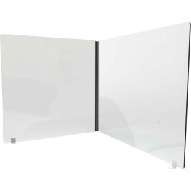 Ghent Mfg Co DPSC2424-2S-16 Ghent Desktop Personal Protection Screen 24"W x 16"D x 24"H, 2-Sided, Clear Thermoplastic image.