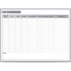 Ghent Mfg Co GRPM213S-34 Ghent Operating Room Graphic Whiteboard - Dry Erase Surface - 3 x 4 - Silver Frame image.