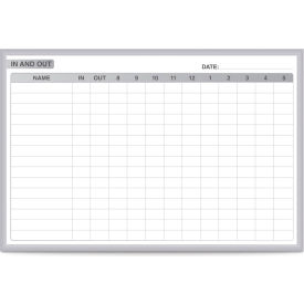 Ghent Mfg Co GRPM301E-46 Ghent In/Out Graphic Whiteboard - Magnetic Steel Surface - 4 x 6 - Silver Frame image.