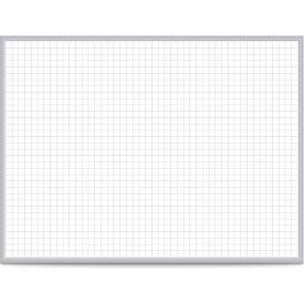 Ghent Mfg Co GRPM321G-48 Ghent 1" x 1" Grid Graphic Whiteboard - Magnetic Steel Surface - 4 x 8 - Silver Frame image.