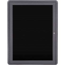 Ghent Mfg Co OVG1-BBK Ghent Ovation Letter Board - Indoor - 1 Door - Black w/Gray Frame - 24"W x 34"H image.