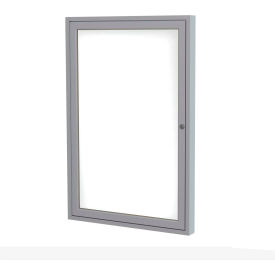 Ghent Mfg Co PA13624M-M1 Ghent Enclosed Whiteboard, 1 Door, 24"W x 36"H, White Porcelain w/Silver Frame image.