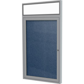 Ghent Mfg Co PAVLX3-195 Ghent Enclosed Vinyl Bulletin Board - Outdoor - With Headliner - Navy - 36" x 30" image.