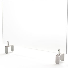 Ghent Mfg Co PEF2436-A Ghent Partition Extender 36"W x 24"H, Frosted Thermoplastic w/ Attached Clamp image.