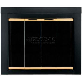 Pleasant Hearth Arrington Fireplace Glass Door Black With Gold Trim AR-1022 43-1/2""L x 33""H