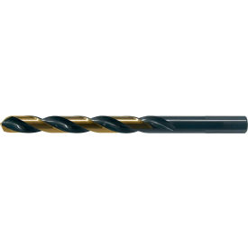 Cle-Line 1878 #23 HSS Heavy-Duty Black & Gold 135 Split Point 3-Flatted Shank Jobber Length Drill - Pkg Qty 12