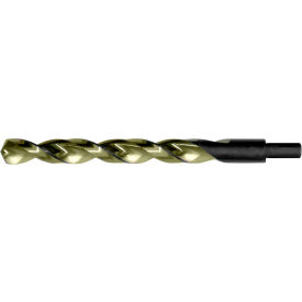 Greenfield Industries Inc. C18710 Cle-Line 1873 25/64 HSS H.D. Black & Gold 135 Point 3/8 Reduced Shank Parabolic Jobber Length Drill image.