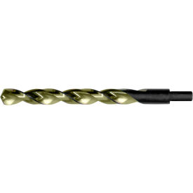 Greenfield Industries Inc. C18712 Cle-Line 1873 27/64 HSS H.D. Black & Gold 135 Point 3/8 Reduced Shank Parabolic Jobber Length Drill image.