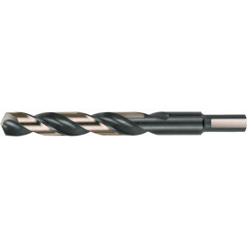 Greenfield Industries Inc. C23860 Cle-Line 1876 27/64 HSS H.D. Black/Gold 135 Split Point 3-Flat 3/8 Reduced Shank Mechanic Lgth Drill image.