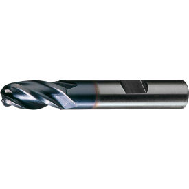 Greenfield Industries Inc. C33313 Cleveland HG-4B-TC HSS 4-Flute TiCN Ball Nose Single End Mill, 1/4" x 3/8" x 5/8" x 2-7/16" image.