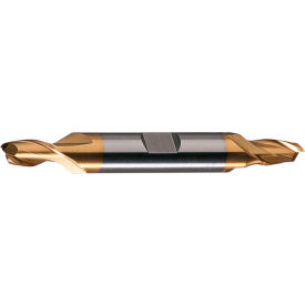 Cleveland HD-2-TN HSS 2-Flute TiN Square Double End Mill, 3/16