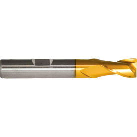 Greenfield Industries Inc. C33754 Cleveland HG-2-TN HSS 2-Flute TiN Square Single End Mill, 5/32" x 3/8" x 7/16" x 2-3/8" image.