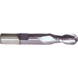 Greenfield Industries Inc. C39031 Cleveland HG-2B-TC HSS 2-Flute TiCN Ball Nose Single End Mill, 3/8" x 3/8" x 3/4" x 2-1/2" image.