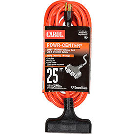 General Cable Industries 00691.63.04 Carol 00691.63.04 25 Outdoor Powr-Center ® Extension Cord, 14awg 15a/125v - Orange image.
