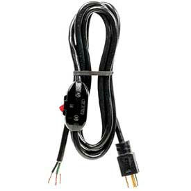 General Cable Industries 02332.70.01 Carol 02332.70.01 10 Power Supply Replacement Cord With Switch, 16awg 10a/125v - Black - Pkg Qty 25 image.