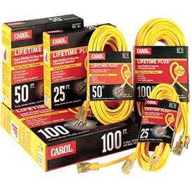 General Cable Industries 03399.61.05 Carol 03399.61.05 100 Lifetime Plus  Super Flex  Lighted Ext. Cord/12awg 15a/125v Yellow-Pkg Qty 2 image.