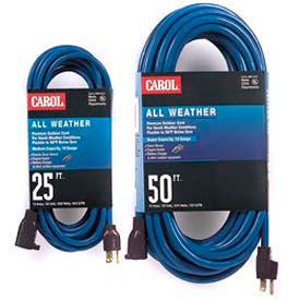 General Cable Industries 03654.63.07 Carol 03654.63.07 25 All Weather Extension Cord, 16awg 13a/125v - Blue - Pkg Qty 4 image.
