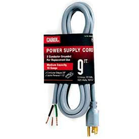 General Cable Industries 04949.60.10 Carol 04949.60.10 9 Sjt Power Supply Replacement Cord, 16awg 13a/125v - Gray - Pkg Qty 50 image.