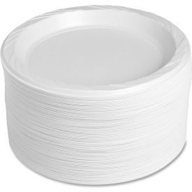 Genuine Joe GJO10329 Genuine Joe® GJO10329, Plastic Plates, 9" Dia., White 125/Pack image.