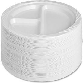 Genuine Joe GJO10425, 3-Comp Plastic Plates, 9 Genuine Joe GJO10425, 3-Comp Plastic Plates, 9